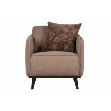 Statement fauteuil met arm bouclé nougat - afbeelding 4