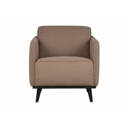 Statement fauteuil met arm bouclé nougat - afbeelding 1