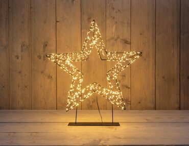 Licht ster op voet metaal 1200 LED klassiek warm flash