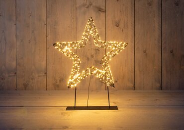 Licht ster op voet metaal 800 LED klassiek warm flash