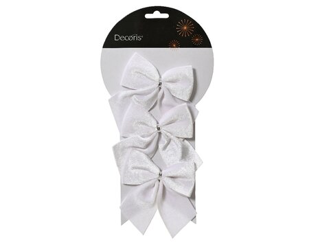 Decoris strik wit 9x10 cm 3 stuks - afbeelding 1