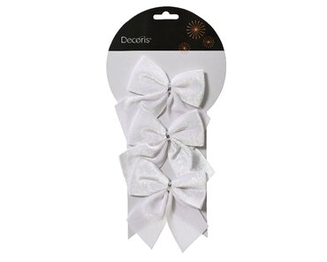 Decoris strik wit 9x10 cm 3 stuks - afbeelding 1