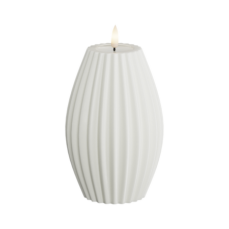 LED kaars gestreept wit 10x15 cm