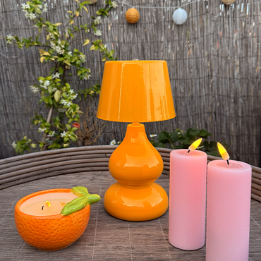 Tafellamp Oranje LED oplaadbaar - afbeelding 3