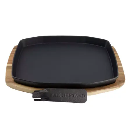 The Bastard Sizzling Plate & Holder Cast Iron
