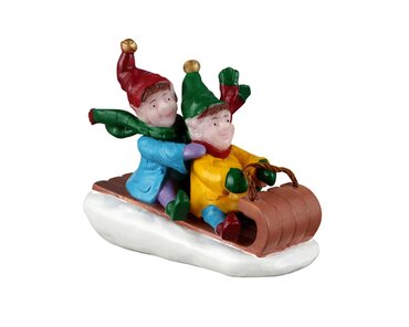 Lemax kerstdorp figuur 'Toboganning'