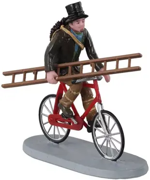 Lemax travelling chimney sweep kerstdorp figuur