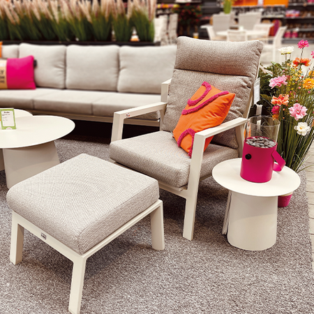 Trestino loungestoel Berga incl. hocker