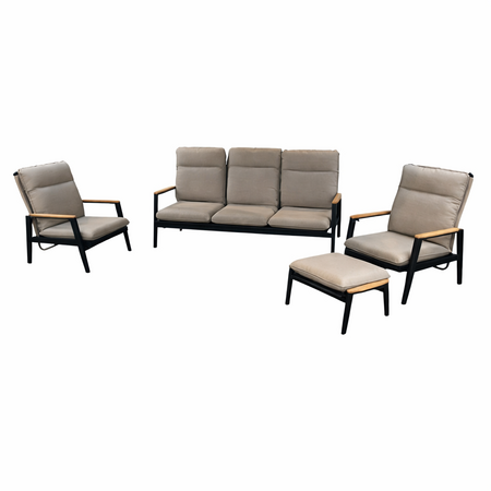 Trestino verstelbare loungeset Sonderborg antraciet - afbeelding 1