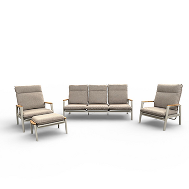 Trestino verstelbare loungeset Sonderborg latte