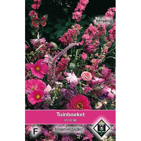 Tuinboeket, Plukmengsel in rose - afbeelding 1