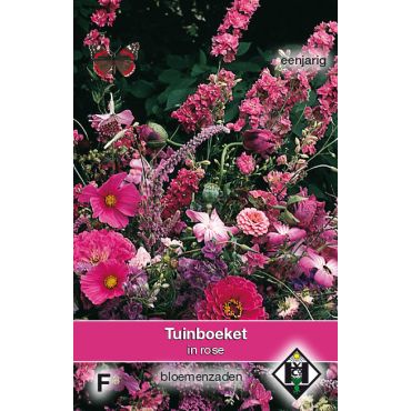 Tuinboeket, Plukmengsel in rose - afbeelding 1