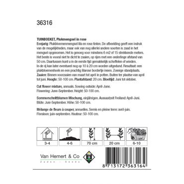 Tuinboeket, Plukmengsel in rose - afbeelding 2