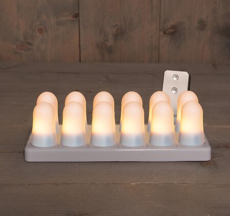 Anna's Collection Mini vlam oplaadbaar 12 stuks