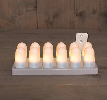 Anna's Collection Mini vlam oplaadbaar 12 stuks