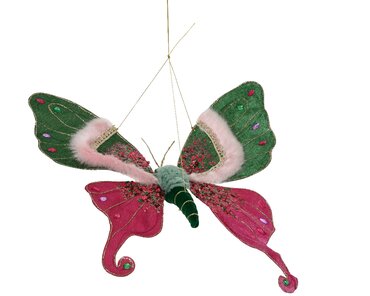 Decoris vlinder roze/groen