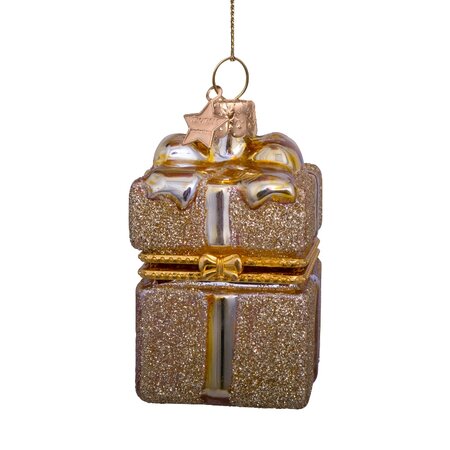 Vondels kersthanger cadeautje goud - afbeelding 1
