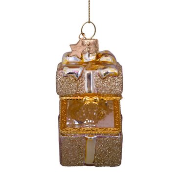 Vondels kersthanger cadeautje goud - afbeelding 2