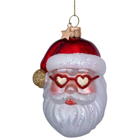 Vondels kersthanger kerstman met hartjesbril