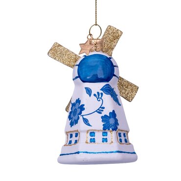 Vondels kersthanger molen Delfts blauw - afbeelding 3