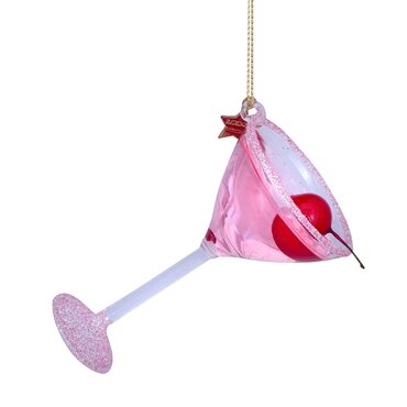 Vondels kersthanger roze cosmopolitan cocktail - afbeelding 1