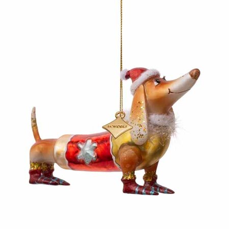 Vondels kersthanger teckel met kerstmuts - afbeelding 1