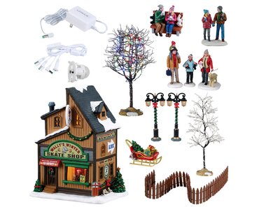 Lemax kersthuisje 'Wally'S Winter Skate Shop Set' - afbeelding 3