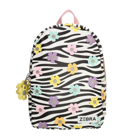 Zebra rugzak kids zebra bloemen - afbeelding 1