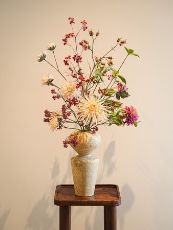 Zijden boeket 'Berry & Cream' - afbeelding 1
