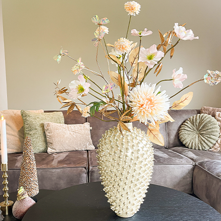 Zijden boeket 'Charming Crème' - afbeelding 1