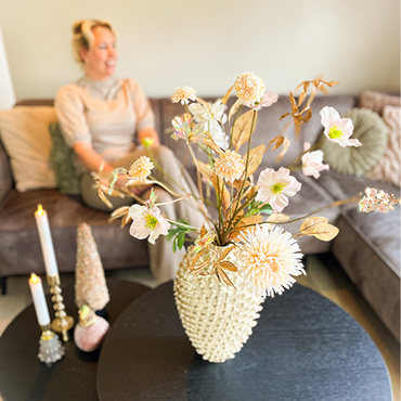 Zijden boeket 'Charming Crème' - afbeelding 4