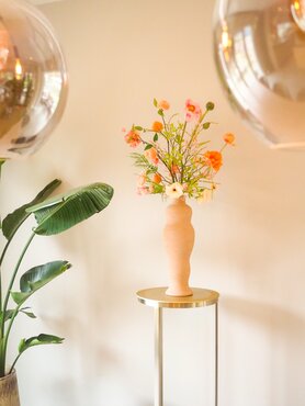 Zijden boeket 'Pretty Peach' - groot