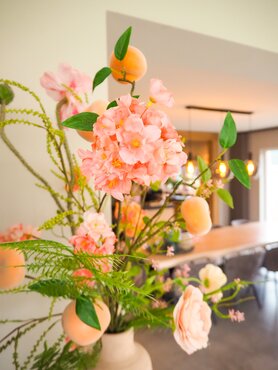 Zijden boeket 'Pretty Peach' - groot - afbeelding 2