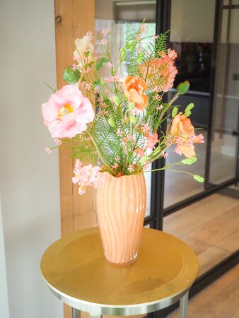 Zijden boeket 'Pretty Peach' - klein - afbeelding 1