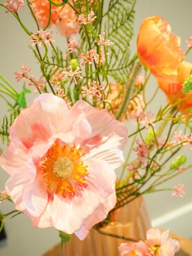 Zijden boeket 'Pretty Peach' - klein - afbeelding 3