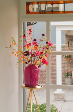 Zijden boeket 'Raspberry Sunrise' groot - afbeelding 2
