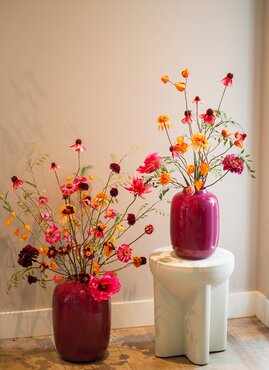 Zijden boeket 'Raspberry Sunrise' middel - afbeelding 2