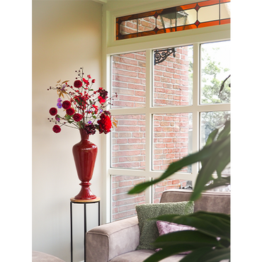 Zijden boeket 'Red Velvet Bloom' - afbeelding 3