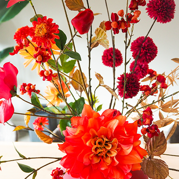 Zijden boeket 'Ruby Romance' - afbeelding 2